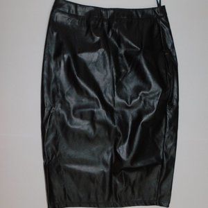 Black Pleather Pencil Skirt Size S Small